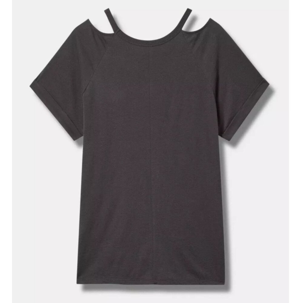 NWT Torrid 2 Beetlejuice Classic Fit Cotton Cold Shoulder Tee T-Shirt 2X 18 20 - Picture 4 of 10